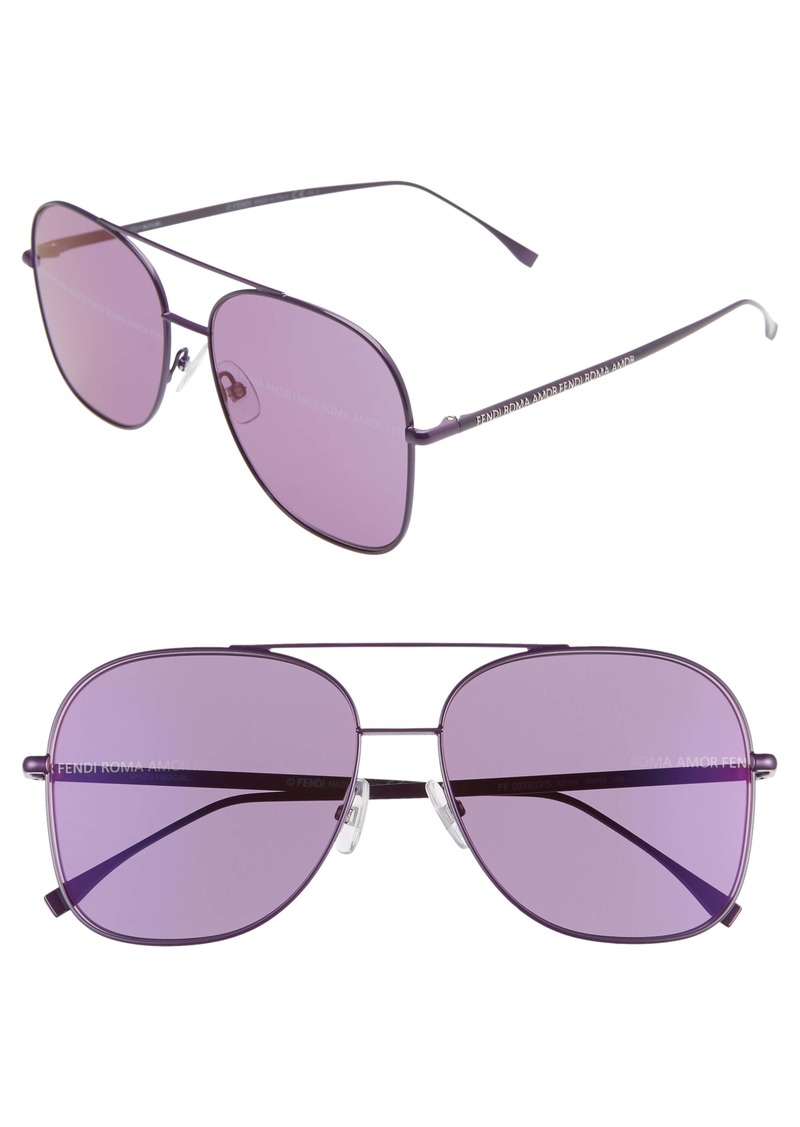 fendi 59mm aviator sunglasses