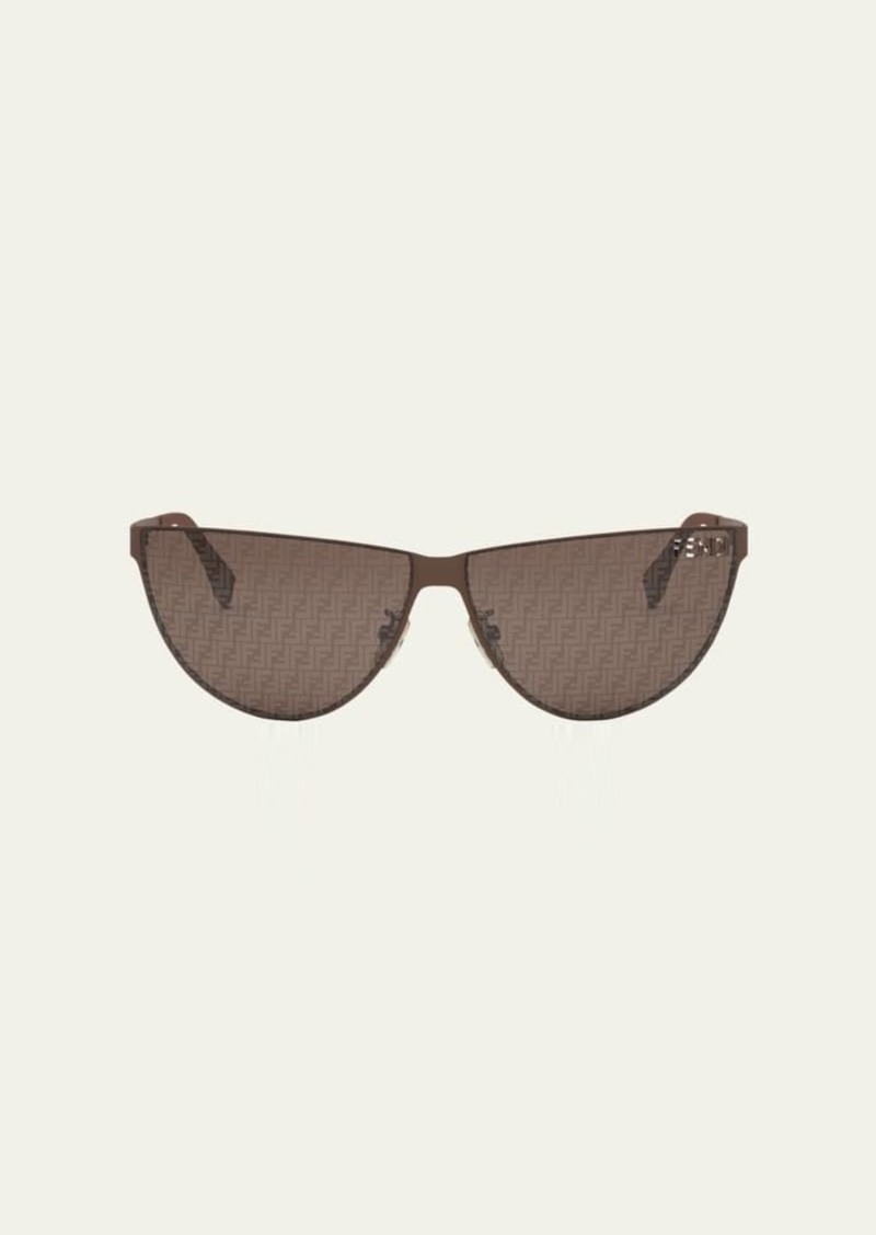 Fendi All-Over Logo Metal Cat-Eye Sunglasses