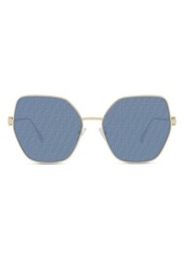 The Fendi Baguette 59mm Geometric Sunglasses