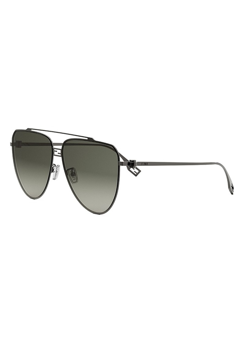 Fendi Baguette Gradient Pilot Sunglasses, 59mm