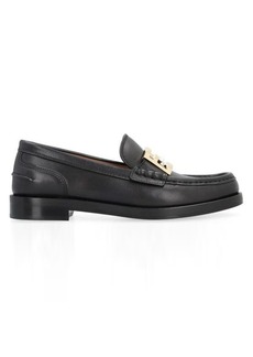 FENDI BAGUETTE LEATHER LOAFERS