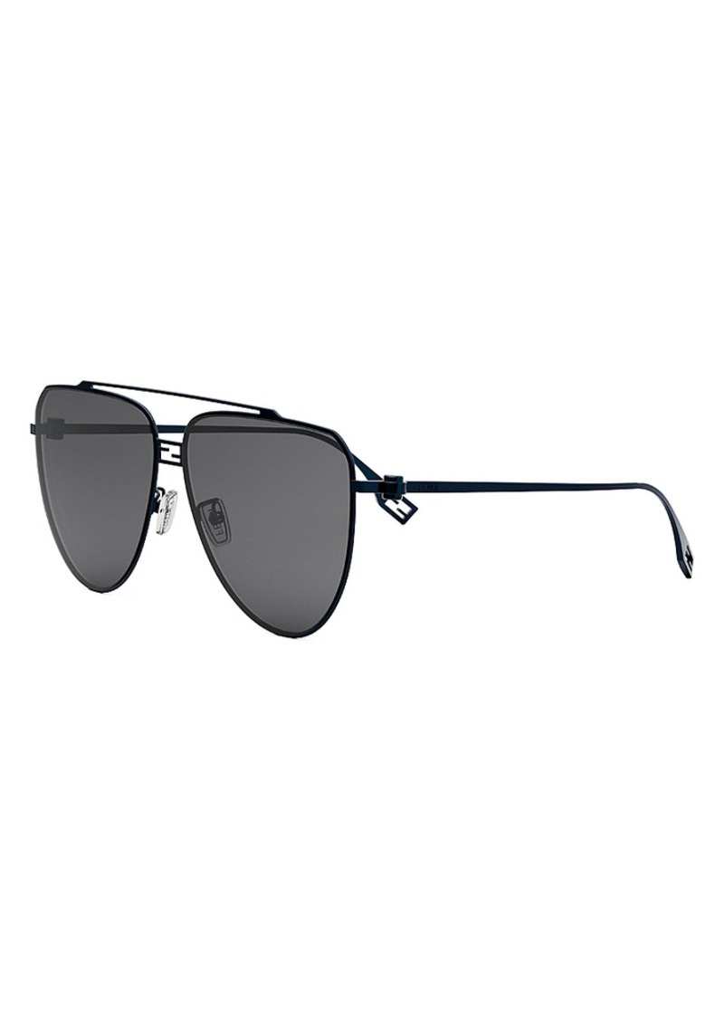 Fendi Baguette Mirrored Pilot Sunglasses, 59mm