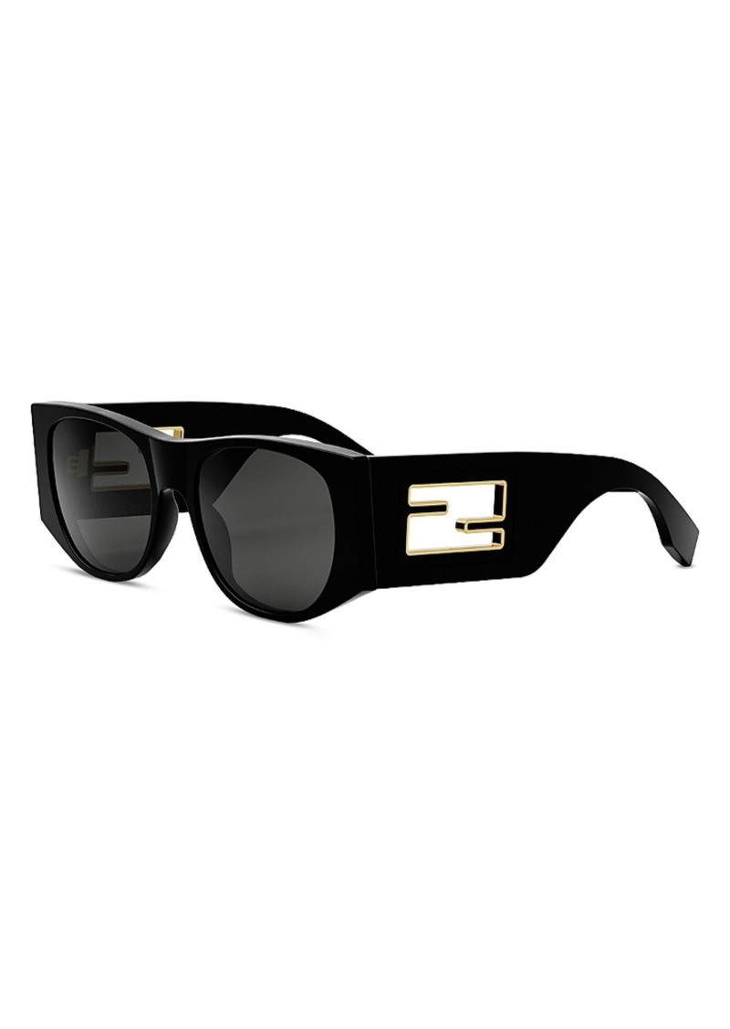 Fendi Baguette Oval Sunglasses, 54mm