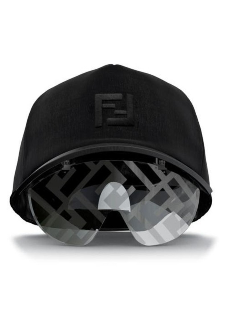 'Fendi Eyecap Baseball Cap with Mask Sunglasses
