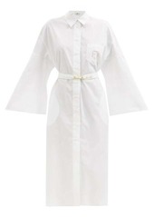 Fendi Belted flared-sleeve cotton-poplin shirt dress