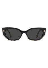 Fendi Bold 55mm Geometric Sunglasses in Shiny Black /Smoke at Nordstrom