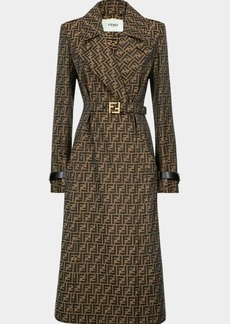 Fendi Canvas FF Belted Trench Coat