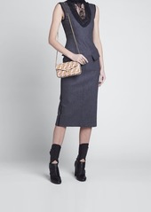 Fendi Cashmere Flannel Lace Midi Dress