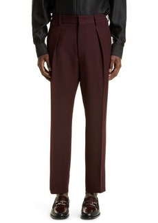 Fendi Cavalry Cotton Blend Trousers in Burgundy at Nordstrom