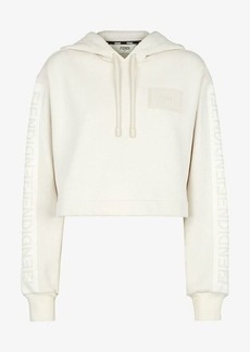 Fendi Crop Top Hoodie With Patch On The Chest