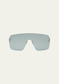 Fendi Crystal FF Metal Shield Sunglasses