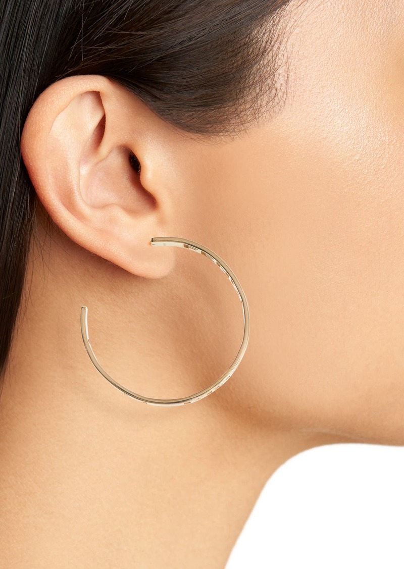 fendi logo cut out hoop earrings