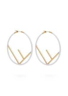 Fendi F is Fendi painted hoop earrings