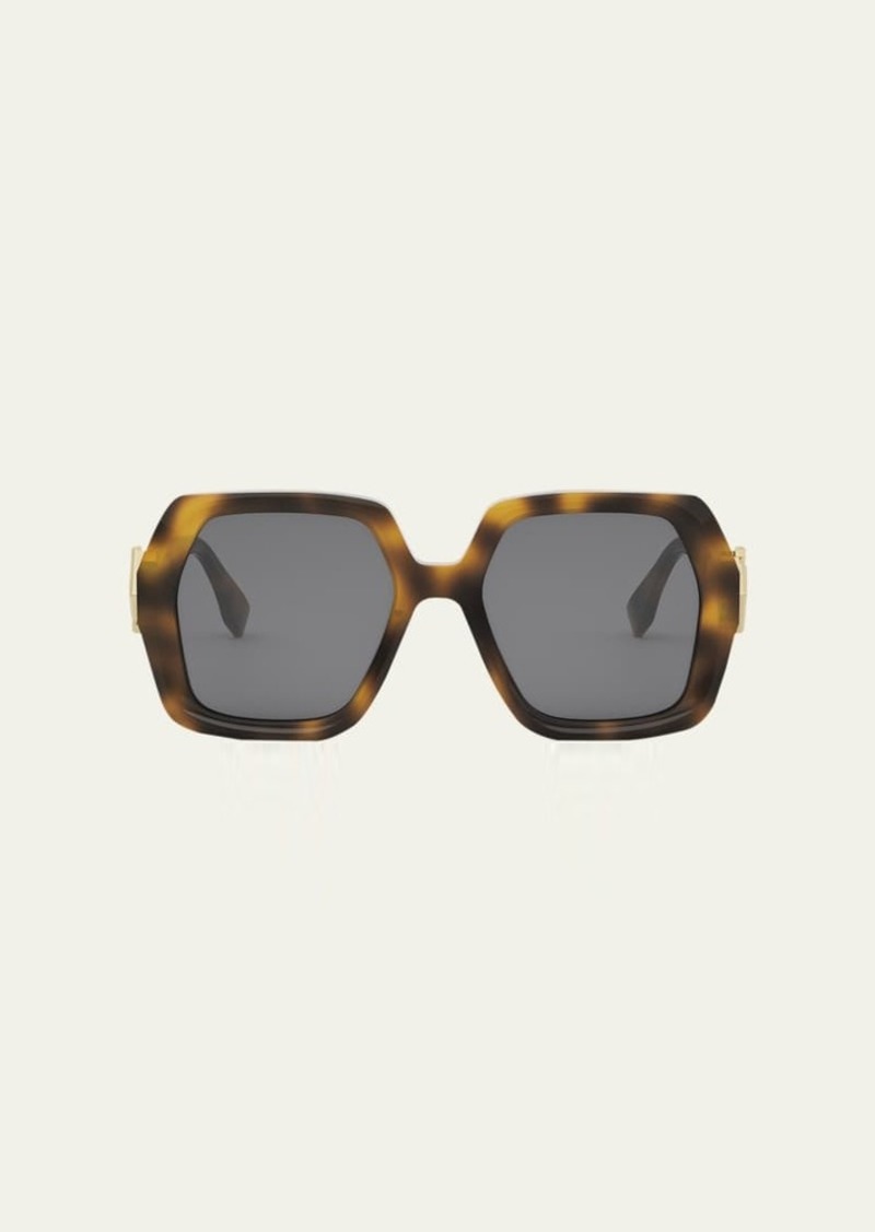 Fendi Fendi Diamond Acetate Square Sunglasses