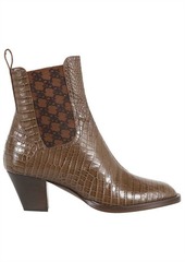 FENDI FENDI KARLIGRAPHY LEATHER ANKLE BOOTS