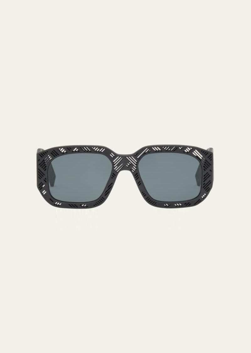 Fendi Fendi Shadow Acetate Rectangle Sunglasses