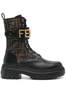 FENDI Fendigraphy leather biker boots
