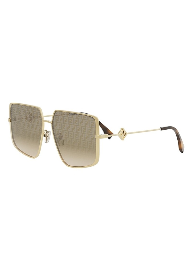 Fendi Ff Diamond Geometric Sunglasses, 59mm