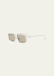 Fendi FF Logo Square Metal Alloy Sunglasses