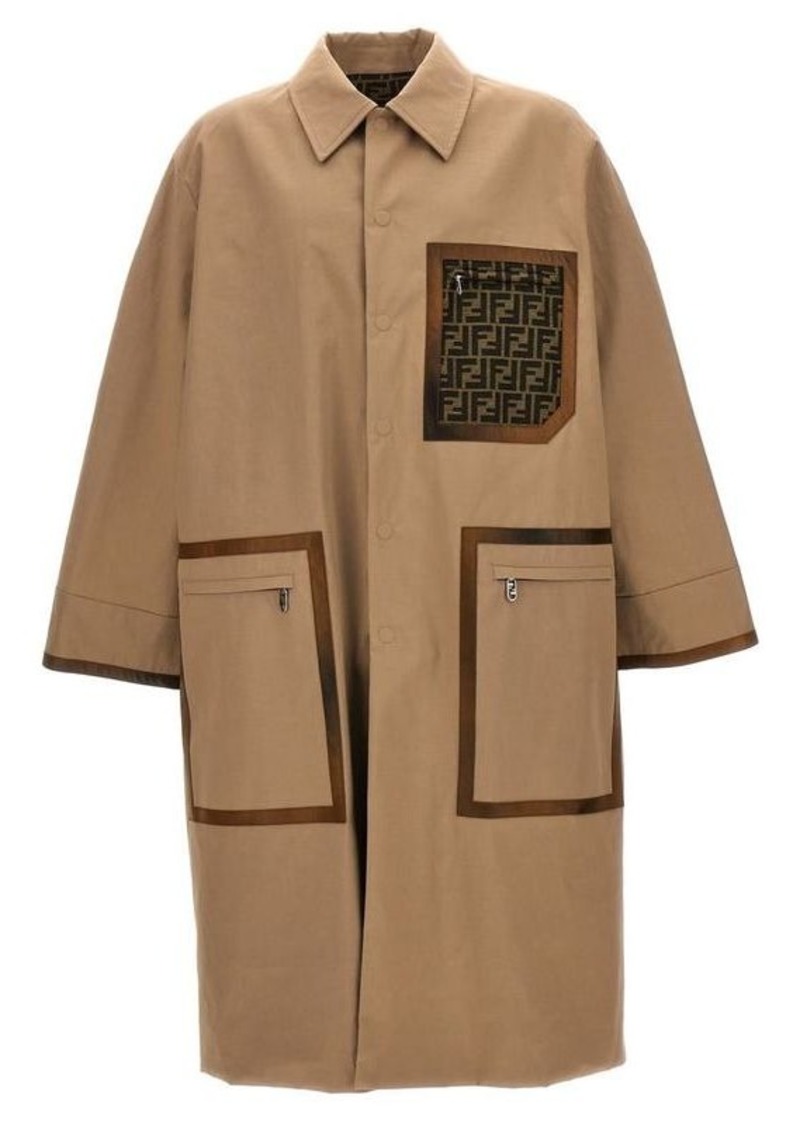 FENDI 'FF' reversible trench coat