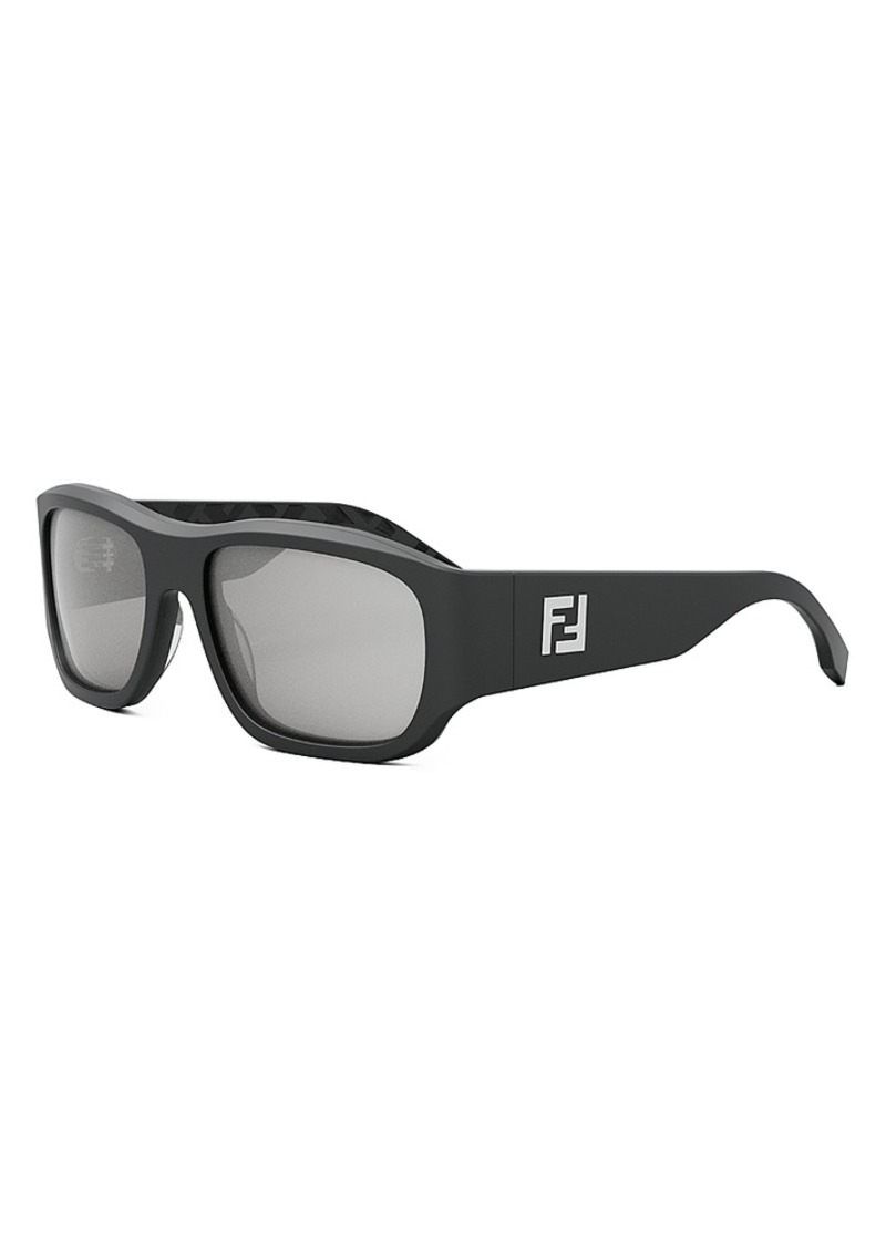 Fendi Ff Squared Rectangular Sunglasses, 56mm