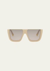Fendi Flat-Top Logo Acetate Square Sunglasses