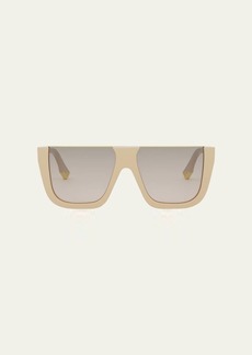 Fendi Flat-Top Logo Acetate Square Sunglasses