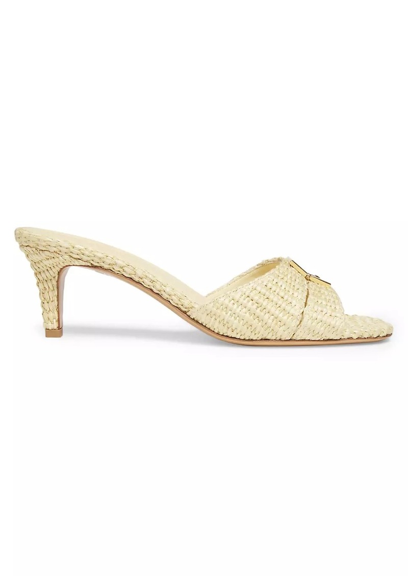 Fendi Fold 55MM Raffia Mule Sandals