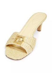 Fendi Fold 55MM Raffia Mule Sandals