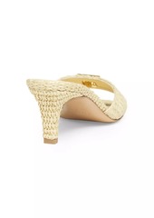 Fendi Fold 55MM Raffia Mule Sandals