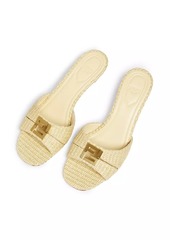 Fendi Fold 55MM Raffia Mule Sandals