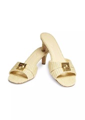 Fendi Fold 55MM Raffia Mule Sandals