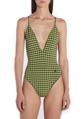 Fendi Gingham One-Piece Swimsuit