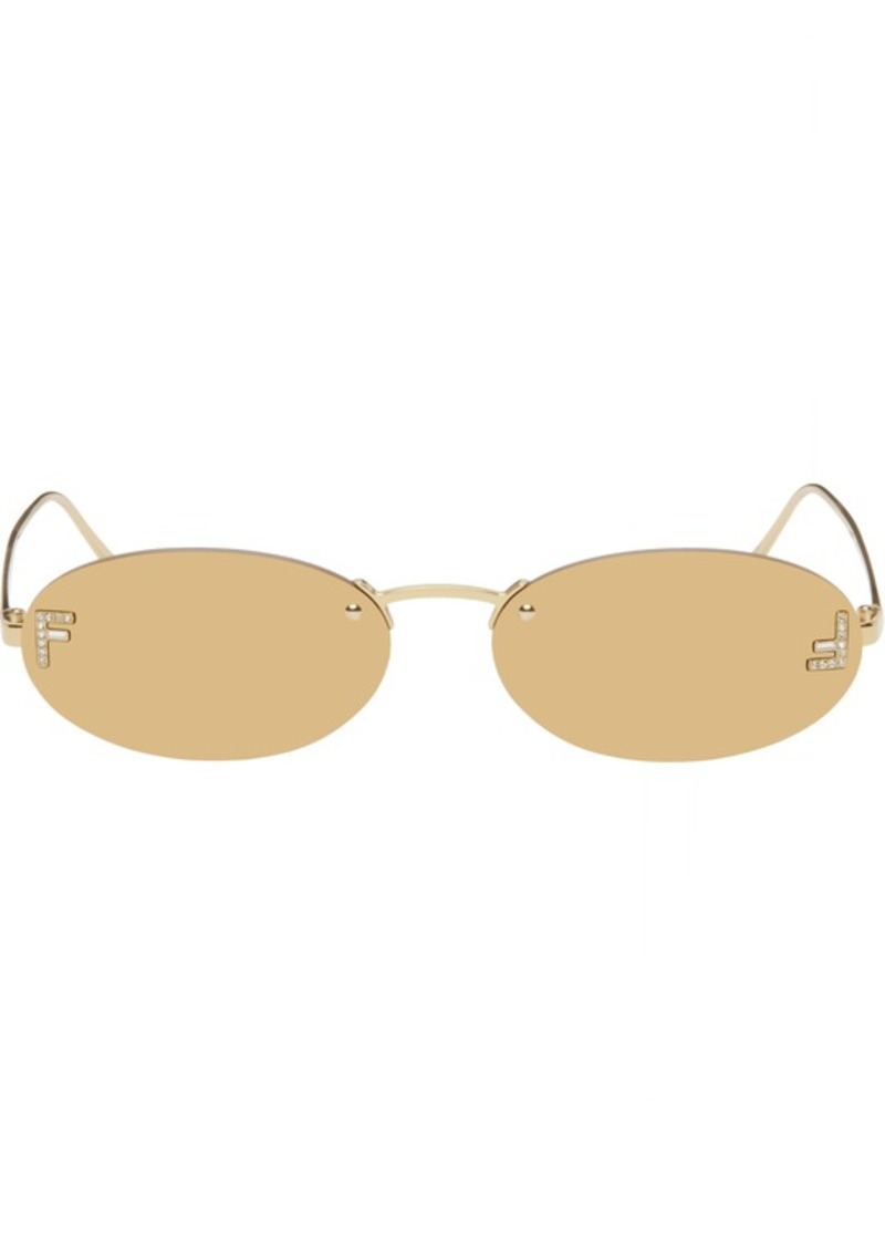 Fendi Gold 'Fendi First' Crystal Sunglasses