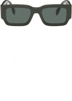 Fendi Green 'Fendi' Diagonal Sunglasses