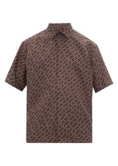 Fendi Karligraphy short-sleeved silk shirt