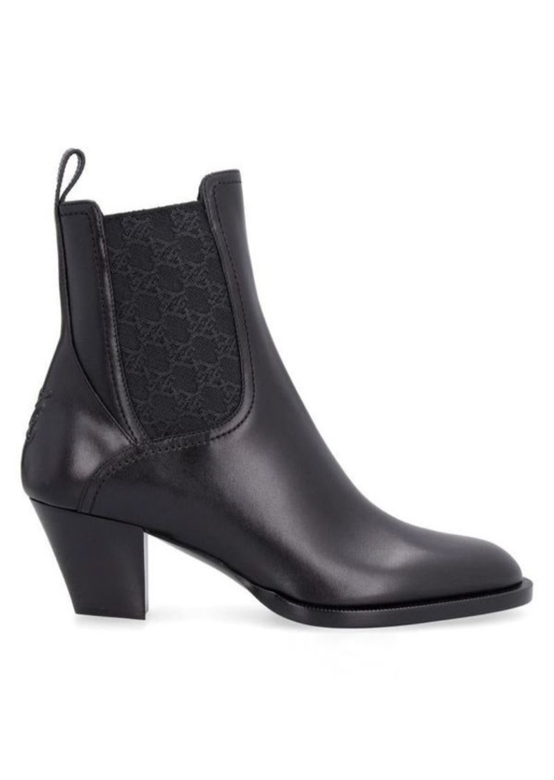 FENDI LEATHER ANKLE BOOTS