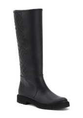 Fendi Logo Embossed Knee High Boot in Black at Nordstrom