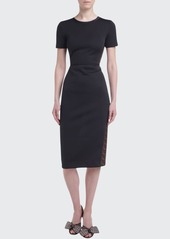 Fendi Logo-Taped Short-Sleeve Jersey Dress