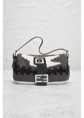 Fendi Wool Mama Baguette Shoulder Bag