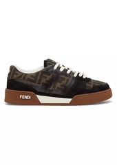 Fendi Match Suede & Jacquard Low-Top Sneakers