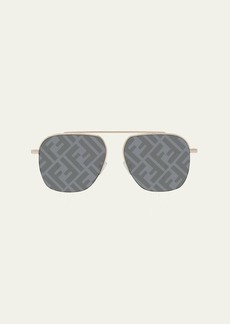 Fendi Men's Fendi Travel FF-Logo Metal Aviator Sunglasses