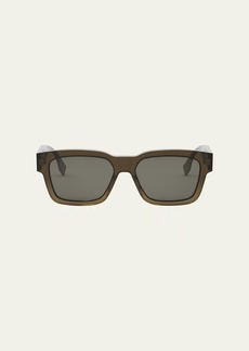 Fendi Men's O'Lock Acetate Rectangle Sunglasses