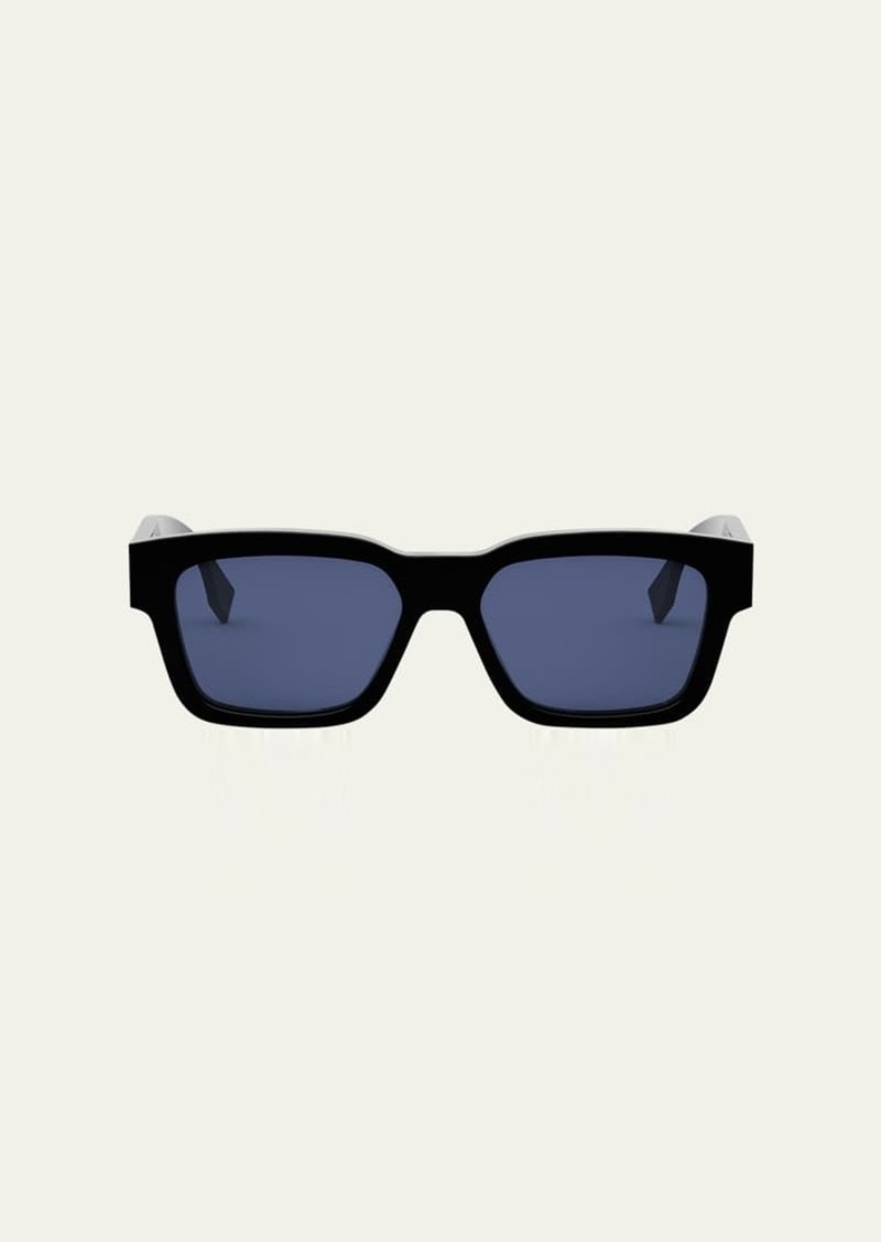 Fendi Men's O'Lock Acetate Rectangle Sunglasses
