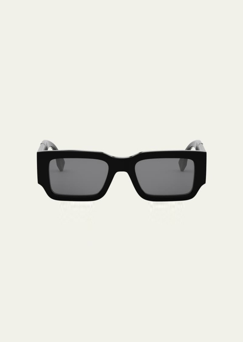 Fendi Men's Rectangle Acetate Sunglasses