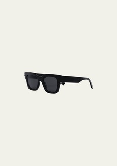 Fendi Monochrome Fendigraphy Acetate Rectangle Sunglasses