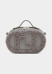 Fendi O Lock Montone Shearling Top-Handle Bag