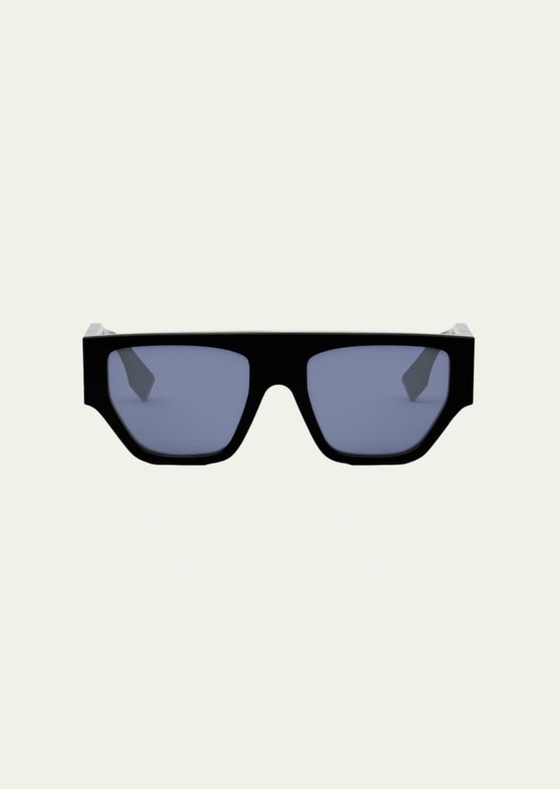 Fendi O'Lock Flat-Top Nylon Cat-Eye Sunglasses