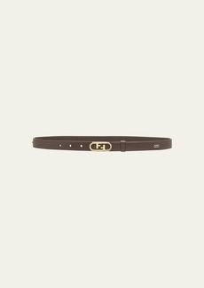 Fendi O'Lock Monogram Skinny Leather Belt