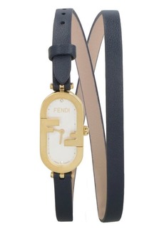 FENDI O'LOCK VERTICAL WATCH WITH LEATHER STRAP